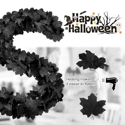 Joyhalo Black Halloween Garland 6 Pack 5.7FT Fall & Spooky Decor