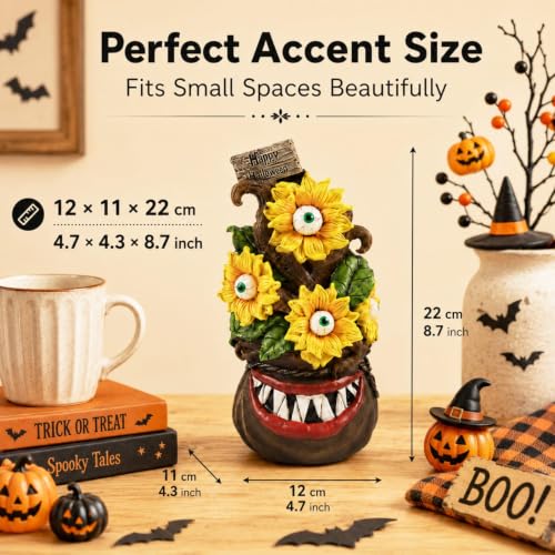 Halloween Creepy Sunflower Figurine - Horror Home Decor for Halloween