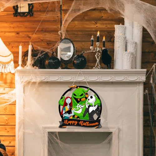 Halloween Nightmare Wooden Door Sign - Spooky Holiday Decor, 11x11 Inches