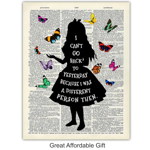 Kids Dictionary Wall Art Set - Alice in Wonderland 11x14 Unframed Prints - Girl Room Decor