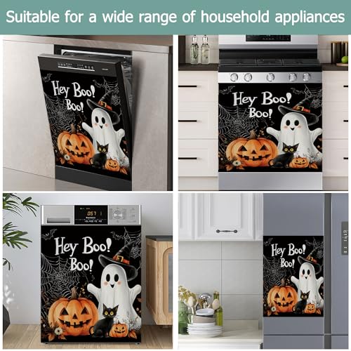 Cute Ghost Magnetic Dishwasher Cover for Kitchen Decor - 23x26 Inch