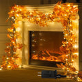 Yellow 66ft Maple Leaves Fall String Lights - 200 LED Autumn Decor for Indoor & Outdoor Halloween Thanksgiving