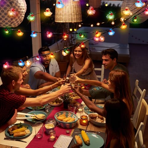 Colorful Sequin Rubber Duck String Lights - Battery Operated, 9.8ft, 20 Ducks - Variation: Duck / Colorful Sequin / 1