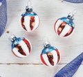 Patriotic Americana Glass Ornaments - Handcrafted Red White & Blue Holiday Decor, 12-Piece Set