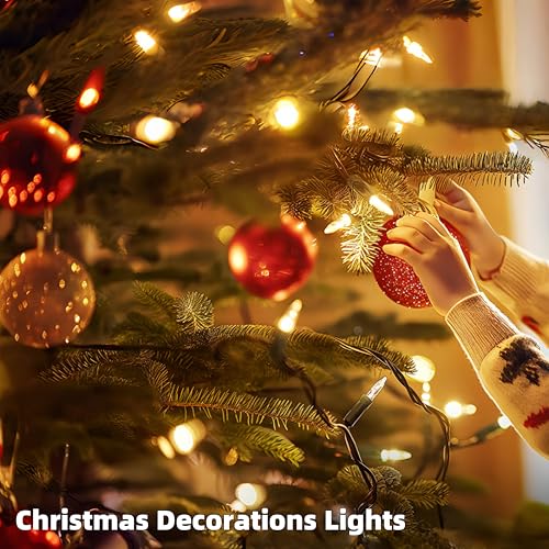 Wabarle Connectable Christmas Lights 100 Count Warm White Indoor Outdoor 2-Pack