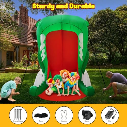 8FT Tall Halloween Dinosaur Inflatable with LED Lights Outdoor Decoration
