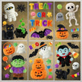 Plush Style Halloween Window Clings - 8 Sheets Spooky Cute Decals for Home & Office Decor