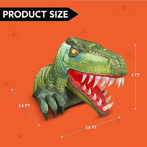 Inflatable Dinosaur Halloween Decoration with LED Lights, Trunk or Treat Car & Yard Display