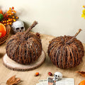 Artificial Wicker Pumpkin Set - Fall Halloween Centerpieces, 7.87 x 7.87 Inches