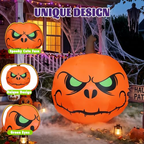 4 FT Halloween Inflatable Pumpkin Lighted Decoration - Green Eye Variant
