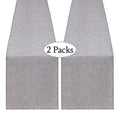 Gray Burlap Table Runner 13x108 Inch Set of 2 - Farmhouse & Wedding Decor