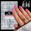 Extra Short Oval Nail Tips - 216pcs Clear Fake Nails for Beginners