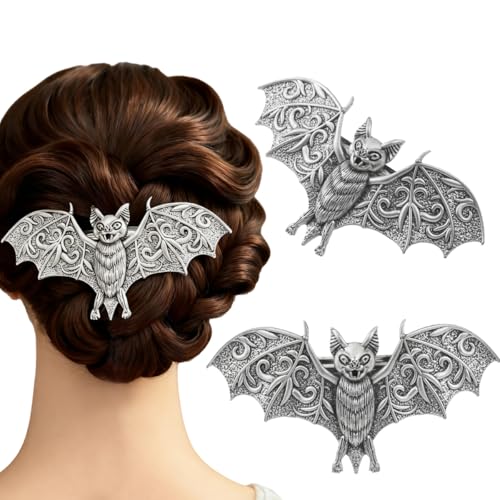 Gothic Bat Hair Clips Set - Halloween Spooky Goth Hair Accessories Design-4