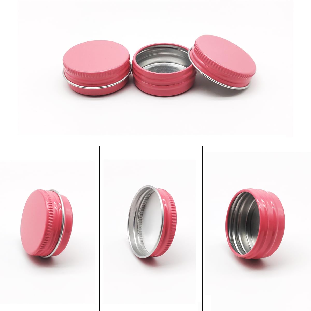 Wopanxye 10ml Aluminum Tin Jar, Refillable Makeup Containers 10g Aluminum Screw up Lid Small Round Container Bottle for Cosmetics, Lip Balm, Cream, Toner, Eyeshadow, Candle, Tea, Beads, 24 Pack Tins