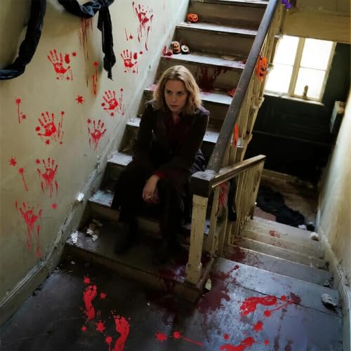 Halloween Bloody Window Stickers Set - 9 Sheets, 84 Pc Horror Decorations