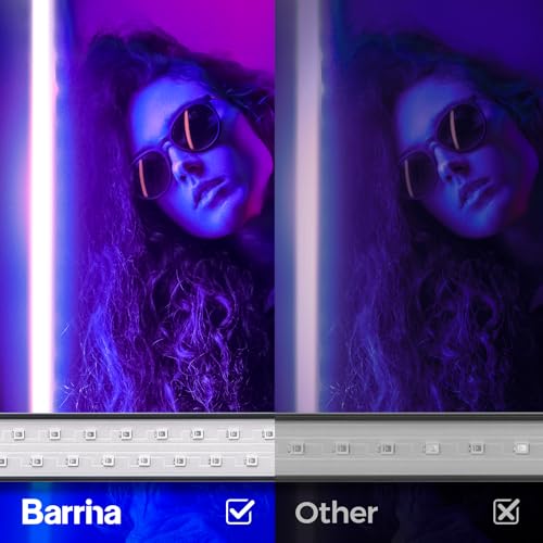 Barrina 10W LED Black Light T5-1FT/4Pack UV Glow Party Lights with Magnetic Mounts