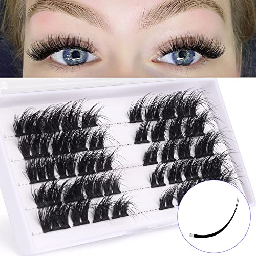 Flat Cluster Eyelash Extensions 3D Wispy Faux Mink Lashes - C Soft 40 Pack