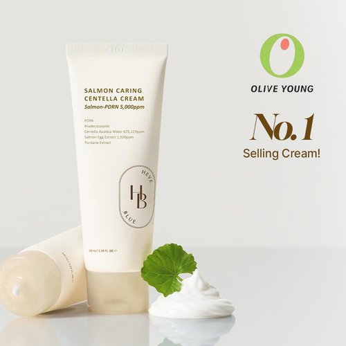 HEVEBLUE Salmon Caring Centella Cream - Hydrate & Rejuvenate Skin with Salmon PDRN & Centella Extract