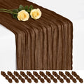 Brown Cheesecloth Table Runner 17x108 Inches - 12 Pack, Boho Home Decor