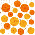 Marigold Flower Decorations for Diwali & Day of The Dead - 36 Pcs Set