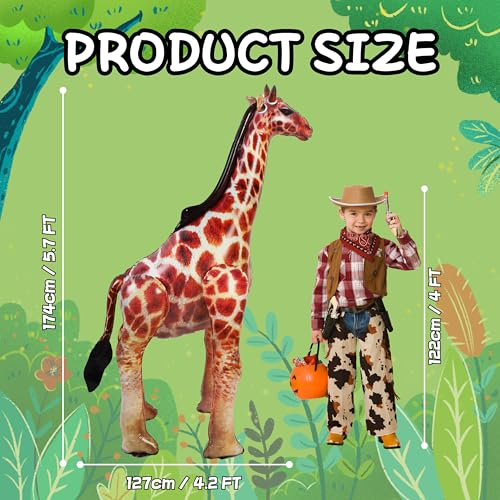 Light Yellow Huge Inflatable Giraffe Animal Balloon for Jungle Birthday Party