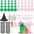 Halloween Witch & Princess Cake Decorations Kit - 74 Pieces Party Supplies