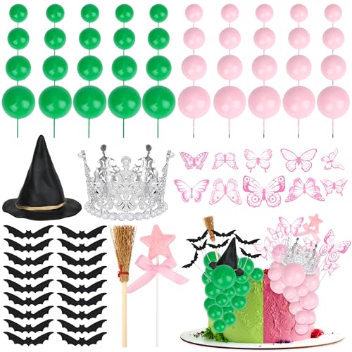 Halloween Witch & Princess Cake Decorations Kit - 74 Pieces Party Supplies