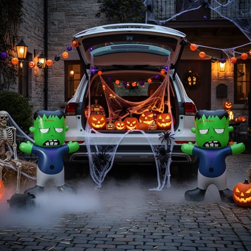 Halloween Inflatable Decorations - 2 Pack, 3.6 Ft Green Balloons Yard Decor - Indoor & Outdoor