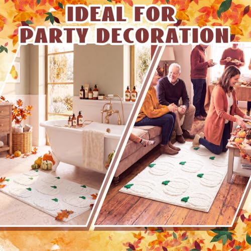 Pumpkin 3D Bathroom Rug 19.7 x 31.5 Inch Fall Tufted Bath Mat - Autumn Decor