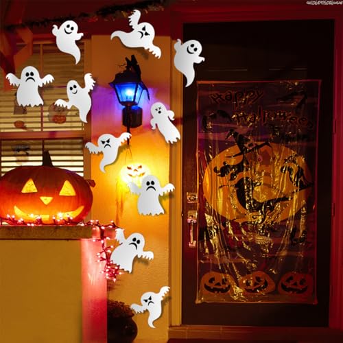 Ghost Halloween Wall Stickers - 42Pcs 3D Ghost Wall Decor for Horror Classroom & Home - Variation Ghost-2