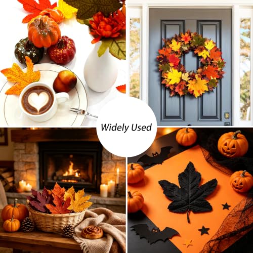 Artificial Maple Leaves Bulk - Large-Leaf Yellow 15 pcs for Fall Decor & Crafts