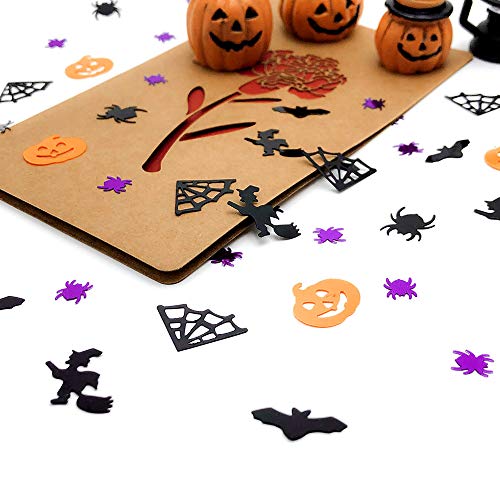 Halloween Confetti Sprinkles Set - Pumpkin Bat Spider Web Witches - Party Table Decor - Halloween 1