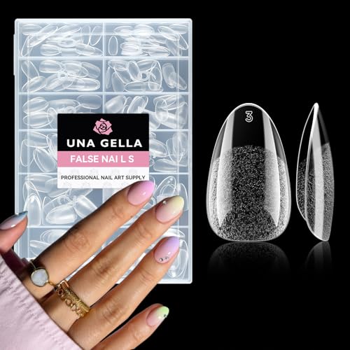 Short Oval Almond Nail Tips - 216pcs, 12 Sizes, Clear Soft Gel Tips, Variation of THIS listing