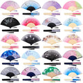 Chinese Folding Hand Fans Set of 20 - Silk & Bamboo Decorative Fans for Women