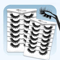 False Eyelashes 3D Fluffy Wispy Natural Look - 14 Pairs, Short D Curl, Russian Strip - O-3D623