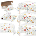 Tudomro Floral 54 Inch x 100 ft Waterproof Disposable Tablecloth Roll for Parties