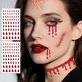 Halloween Vampire Face Tattoos with Face Gems - Scary Costume Accessories