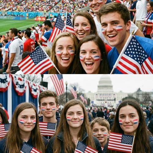 Red White Blue Face Paint Stick - USA Patriotic 4th of July & Soccer Fan