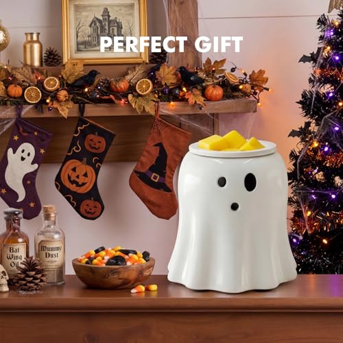 Halloween Ghost Wax Melt Warmer with Ceramic Dish - Scented & Decorative