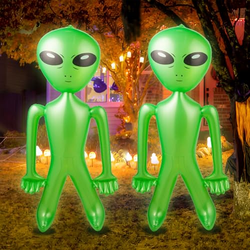 Giant Inflatable Alien Halloween Decorations 60 Inches - 2 Pack, Outdoor Indoor Party Props