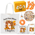 Fall Ghost Reading Tote Bag with Makeup Pouch - Halloween Gift