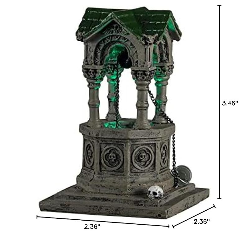 Lighted Gothic Well Table Accent - Spooky Halloween Decor, Battery-Operated