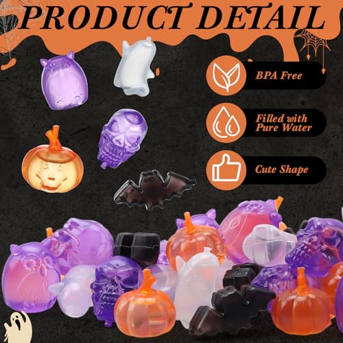 Halloween Reusable Ice Cubes Set - Ghost & 99 Other Shapes for Drinks & Decor - 100 Pieces
