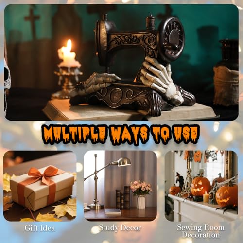 Halloween Mini Sewing Machine Tabletop Decor - Indoor Spooky Home Ornament