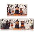 Halloween Kitchen Rugs - Ghost Dog Design, 28x16 & 47x16 Inches - Family-Friendly Halloween Decor