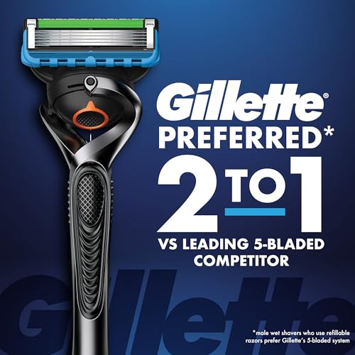 Men's Razor with 5-Blades & Precision Trimmer - Gillette ProGlide Shield, 1 Handle + 4 Refills