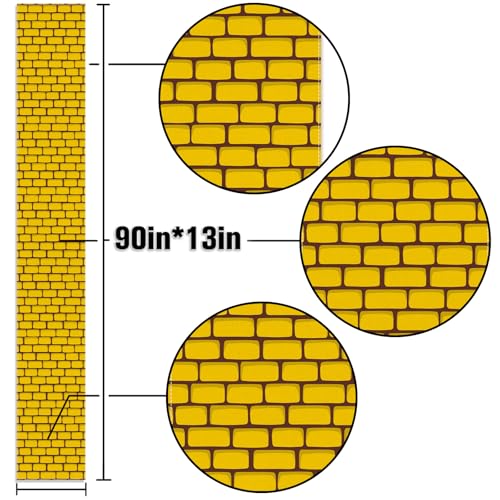 Yellow Brick Road Table Runner 13x90 Inches Halloween Wizard Party Decorations