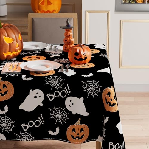 Halloween Ghost Tablecloth 60x120 Inch Rectangular Spooky Decorations