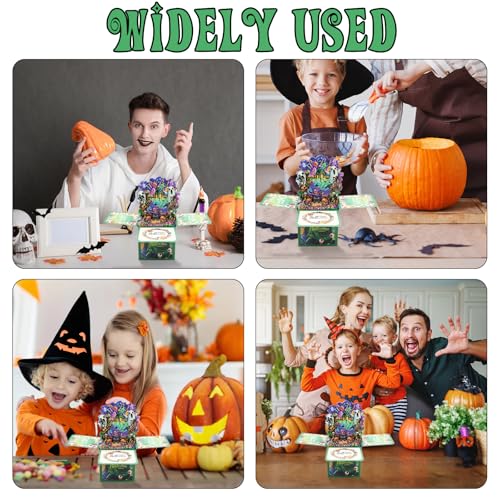 Green 3D Pop Up Halloween Ghost Card Halloween Greeting Card with Envelope & Note