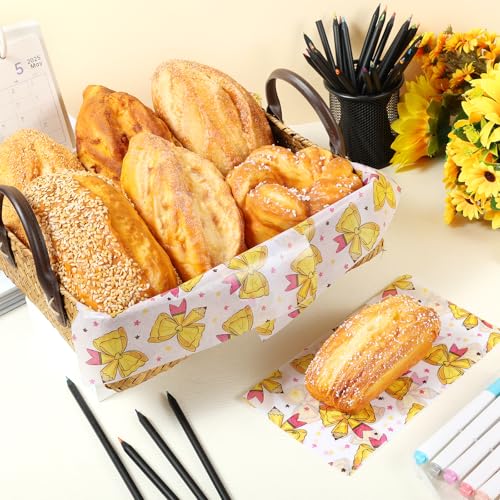 Back to School Wax Paper Sheets with Bow and Pencil Patterns, 150 Pack